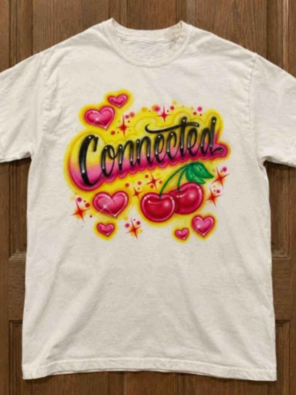 Y2K Aesthetic Connected Text Cream Unisex Graphic T-Shirt